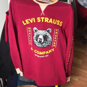 Levi red and yellow crew neck sweater